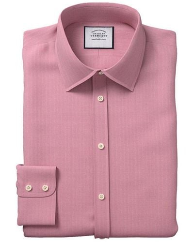 Charles Tyrwhitt Magenta Slim Fit Classic Collar Shirt - Pink