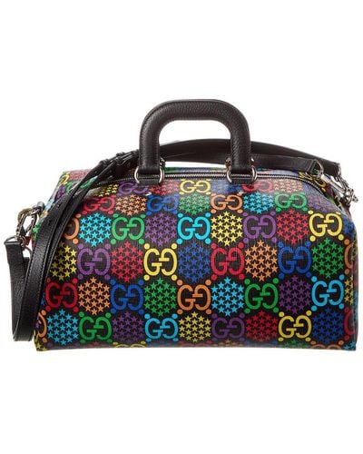 Gucci GG Psychedelic Canvas & Leather Backpack - Black