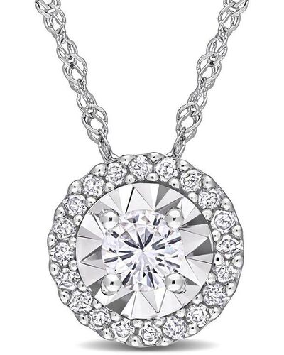 Rina Limor 10k 0.25 Ct. Tw. Diamond Halo Necklace - White