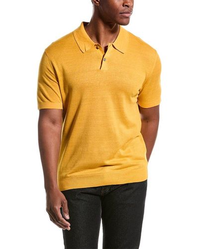 Theory Goris Linen-blend Polo Shirt - Orange