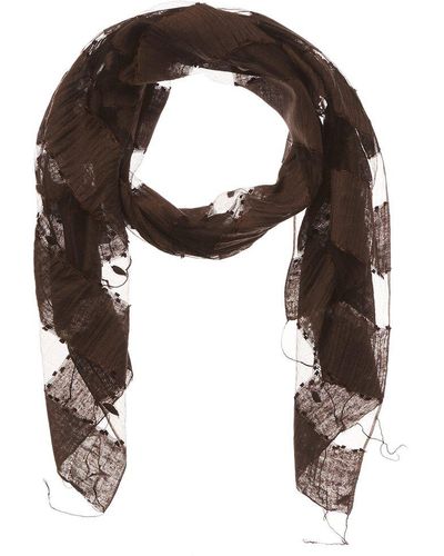 Blue Pacific Hand-woven Silk-blend Scarf - Brown