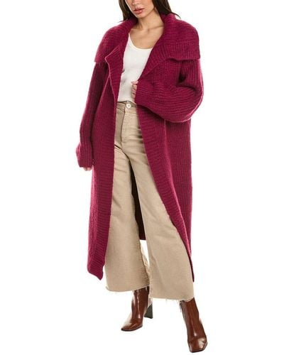Beulah London Mohair & Wool-blend Trench Coat - Red