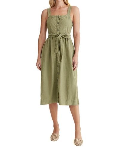 AG Jeans Britta Linen-blend Midi Dress - Green