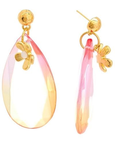 Oscar de la Renta Flower Earrings - Pink