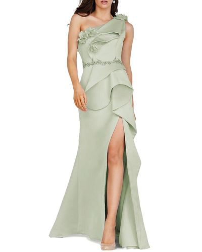 Terani One Shoulder 3d Dress - Green