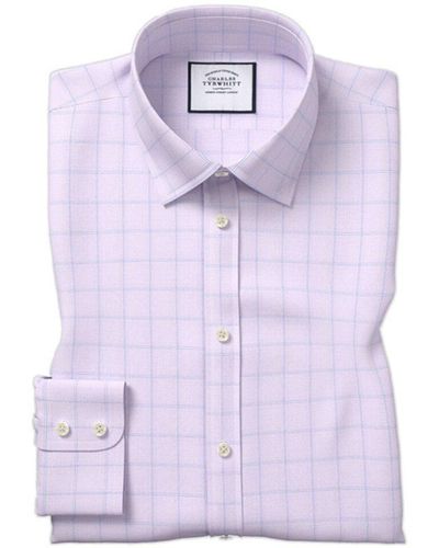 Charles Tyrwhitt Egyptian Texture Check Shirt - Purple