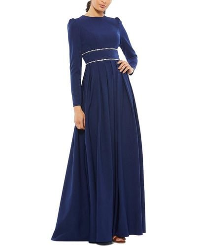 Mac Duggal Embellished Long Evening Dress - Blue