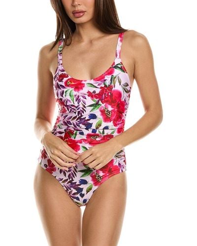 Nicole Miller Ruched One-piece - Red