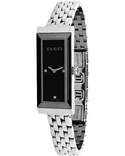 Gucci Ya127504 G-frame Stainless-steel And Diamond Watch - White