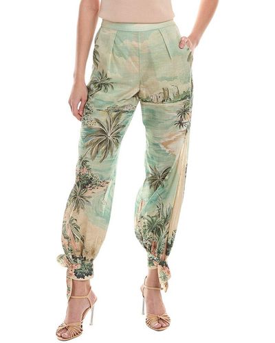 Zimmermann Vacay Tied Track Pant - Green