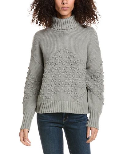 Splendid Bobble Turtleneck Wool-blend Sweater - Gray
