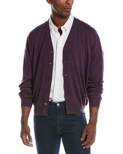 Brunello Cucinelli Wool & Cashmere-blend V-neck Cardigan - Purple