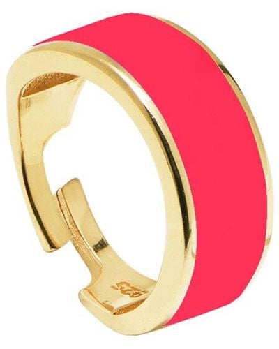 Gabi Rielle 14k Over Silver Enamel Adjustable Ring - Multicolor