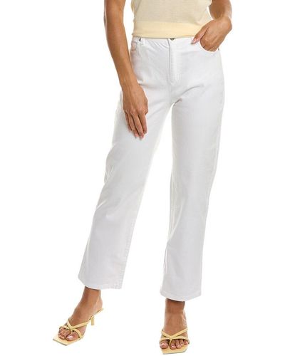 Eileen Fisher Pearl High Waist Straight Ankle Jean - White