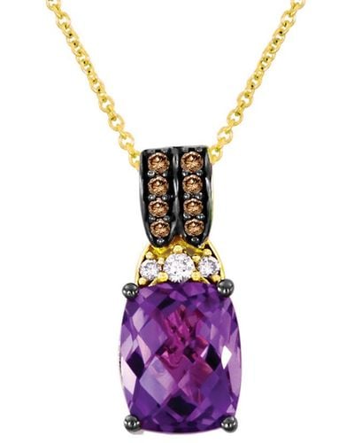 Le Vian Le Vian 14k 3.01 Ct. Tw. Diamond & Amethyst Necklace - Purple