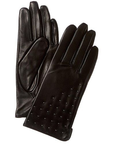 Bruno Magli Studded Cashmere-lined Leather Glove - Black