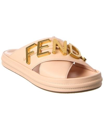 Fendi Graphy Leather Sandal - Pink