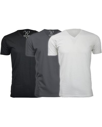 Ethan Williams Set Of 3 Ultra Soft Suede V-neck T-shirt - Black
