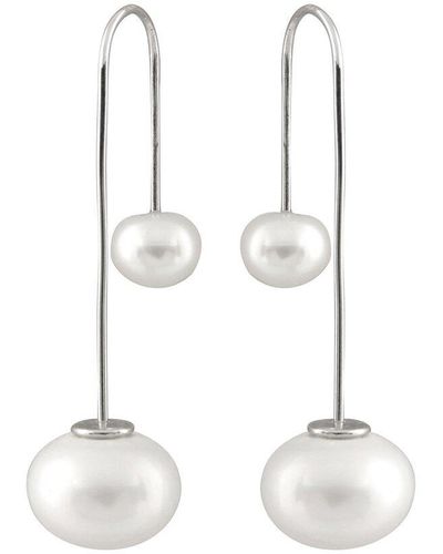 Splendid Silver 7-13mm Pearl Earrings - Metallic