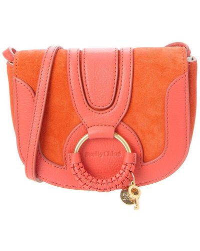 See By Chloé Hana Mini Leather & Suede Crossbody - Orange