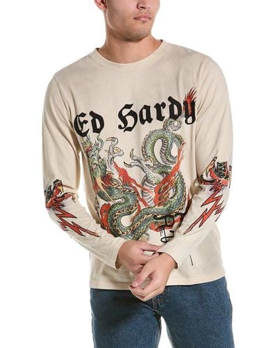 Ed Hardy Limited Edition Dragon T-shirt - Natural