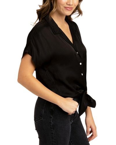 Threads For Thought Sheena Sateen Button-up Shirt - Black