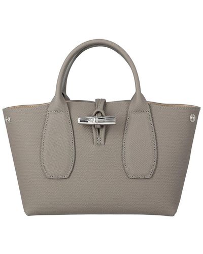 Longchamp Roseau Leather Bag - Gray