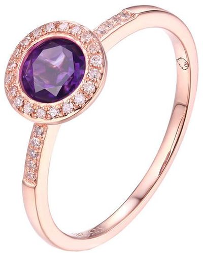 Diana M. Jewels Fine Jewelry 14k Rose Gold 0.81 Ct. Tw. Diamond & Amethyst Ring - Pink
