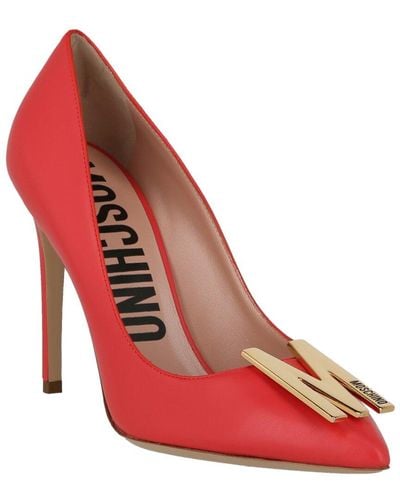 Moschino Logo Leather Pump - Red