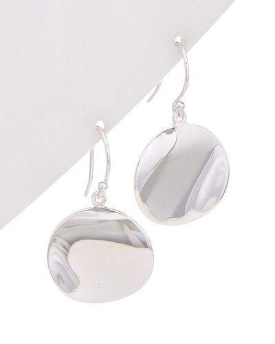 Argento Vivo Silver Wavy Disc Earrings - White