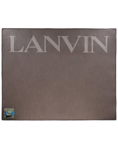 Lanvin Logo Woven Wool & Silk-blend Poncho - Brown