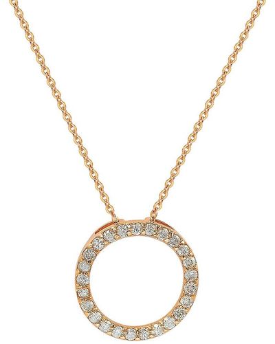 Suzy Levian 14k Rose Gold 0.50 Ct. Tw. Diamond Pendant Necklace - Metallic