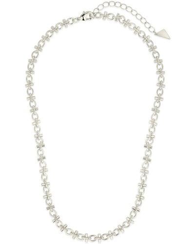 Sterling Forever Rhodium Plated Amaya Chain Necklace - White