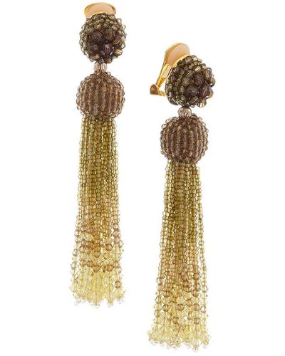 Oscar de la Renta 14K Large Tonal Tassel Earrings - Metallic