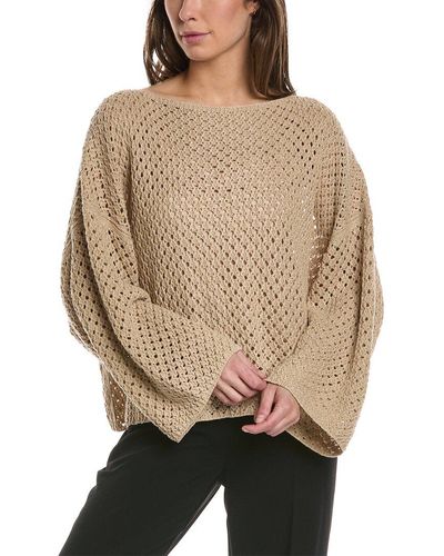 Lafayette 148 New York Open Stitch Linen-blend Sweater - Natural