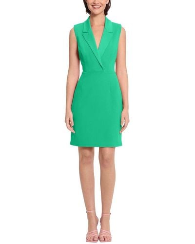 Donna Morgan Scuba Crepe Mini Dress - Green