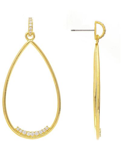 Rivka Friedman 18k Plated Cz Earrings - Metallic