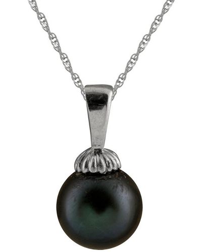Splendid 14k 10-11mm Pearl Pendant Necklace - Black
