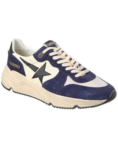 Golden Goose Running Sole Leather & Suede Sneaker - Blue