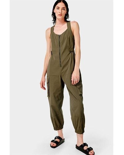 Sweaty Betty Utility Open Back Linen-blend Jumpsuit - Green