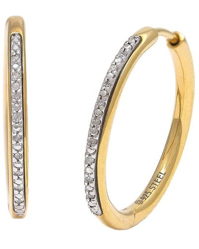 Diamond Select Cuts Silver & Steel 0.06 Ct. Tw. Diamond Earrings - Metallic