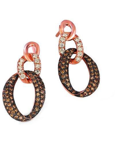 Le Vian Le Vian 14k Rose Gold 1.13 Ct. Tw. Diamond Earrings - Pink