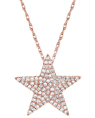 Sabrina Designs 14k Rose Gold 0.31 Ct. Tw. Diamond Star Necklace - White