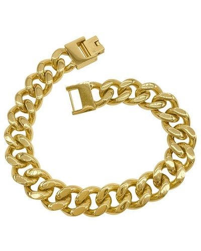Adornia 14k Plated Water Resistant Extra Thick Cuban Chain Bracelet - Metallic