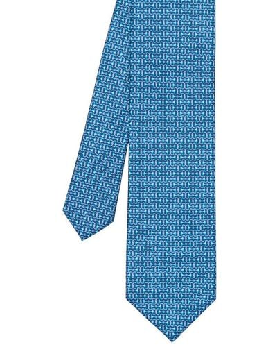 J.McLaughlin Bridle Link Silk Tie - Blue