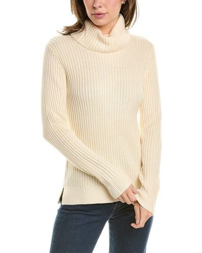 Donna Karan Classic Ribbed Wool-blend Sweater - Natural