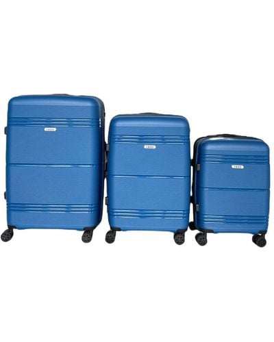 Izod Legna Expandable 3pc Suitcase Set - Blue