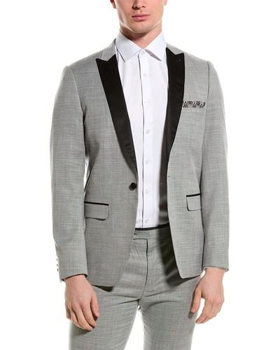 Paisley & Gray Grosvenor Slim Peak Tuxedo Jacket - Grey