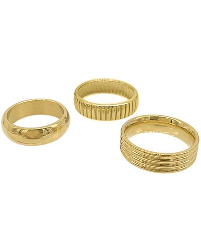 Adornia 14k Plated Wide Stacking Ring - Metallic