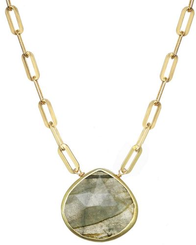 Rachel Reinhardt Jewelry 14k Over Silver Labradorite Princess Collar Necklace - Metallic